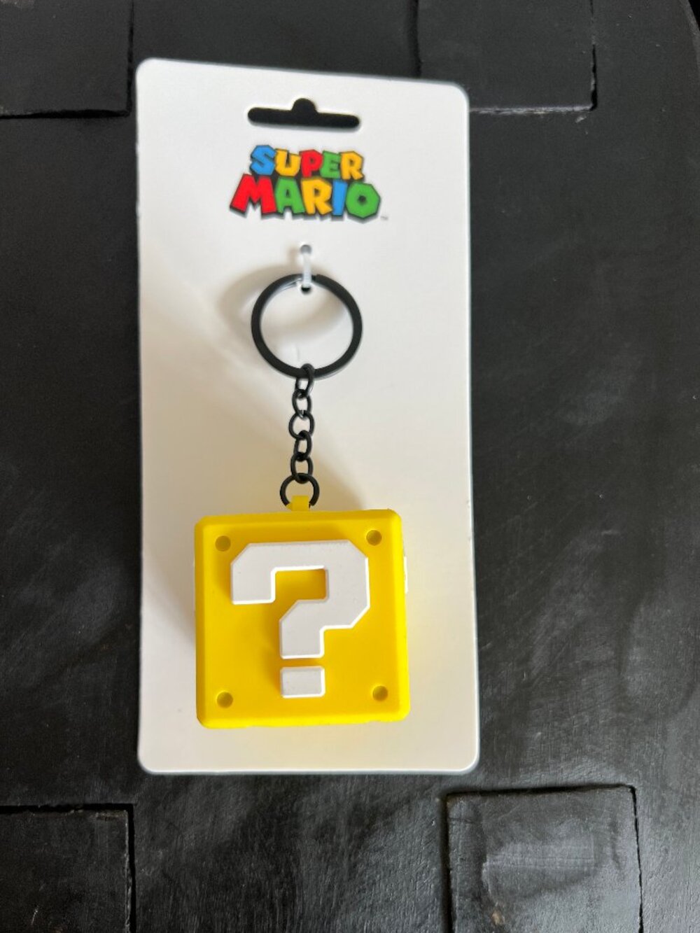NEW Super Mario Question Block 4.5" Keychain Nintendo